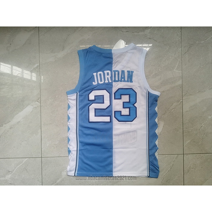 Camiseta NCAA North Carolina Tar Heels Michael Jordan #23 Split Azul Blanco
